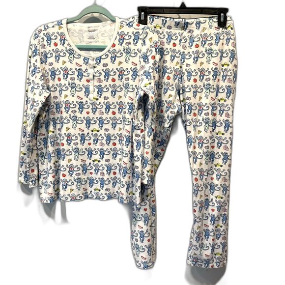 Roller Rabbit Pajamas NYC PJ 2 Piece Matching Set Pants Top Cotton Women Large - Picture 1 of 11
